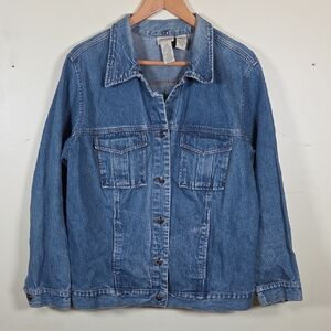 Vintage St Johns Bay Woman's Denim Jean Jacket Size 18W